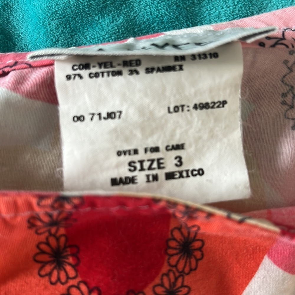 A. Byer High waist floral A-line skirt orange pink yellow white Size 3 Jr. EUC - Picture 6 of 6